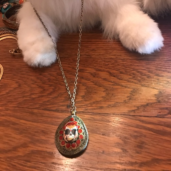 Kool boho, gypsy, hippie Afghanistan pendant,skull - Picture 2 of 2